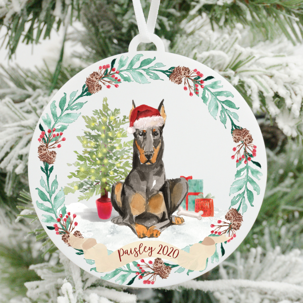 Doberman Christmas Ornament