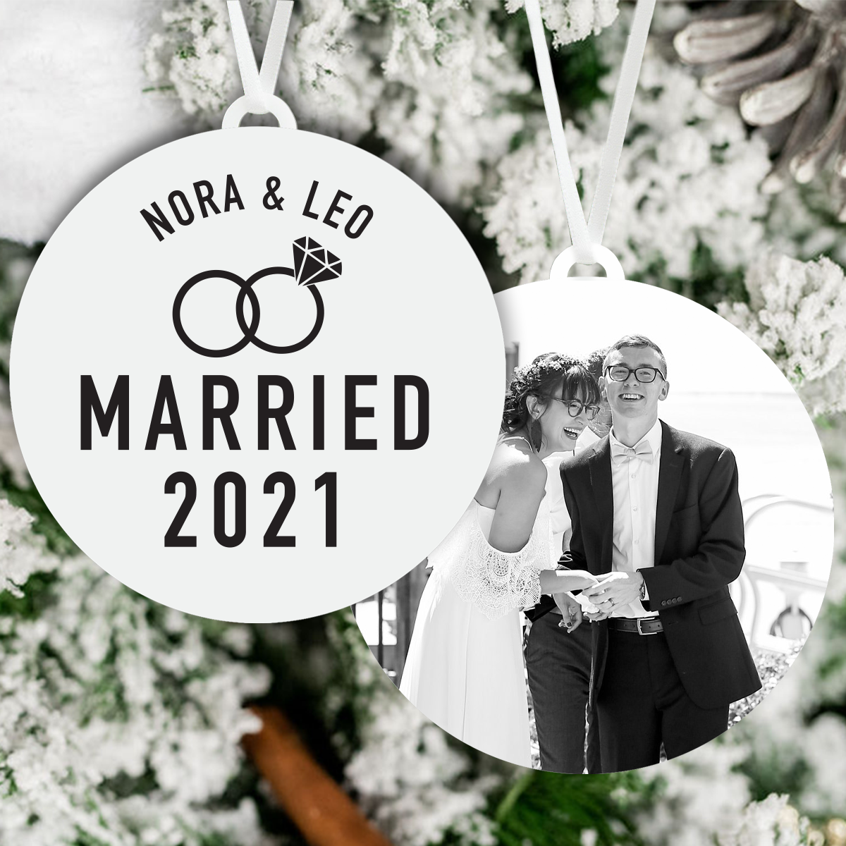 Married with Year Christmas Ornament