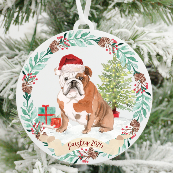 English Bulldog Christmas Ornament