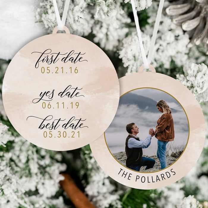First Date Yes Date Best Date Christmas Ornament | Date Christmas Ornament