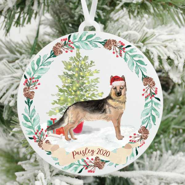 German Shepherd Christmas Ornament