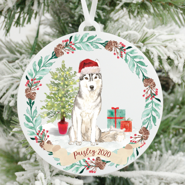 Husky Christmas Ornament
