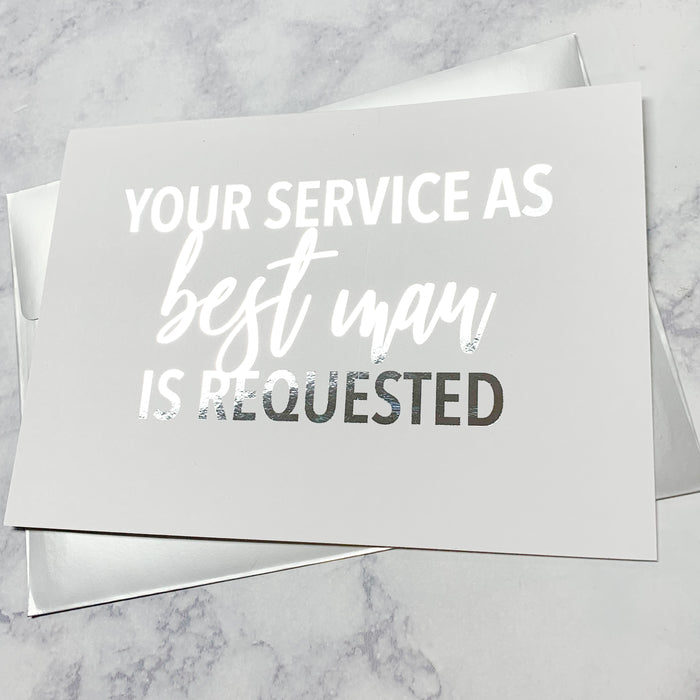 Your Service as Best Man Is Requested Foiled Card & Envelope