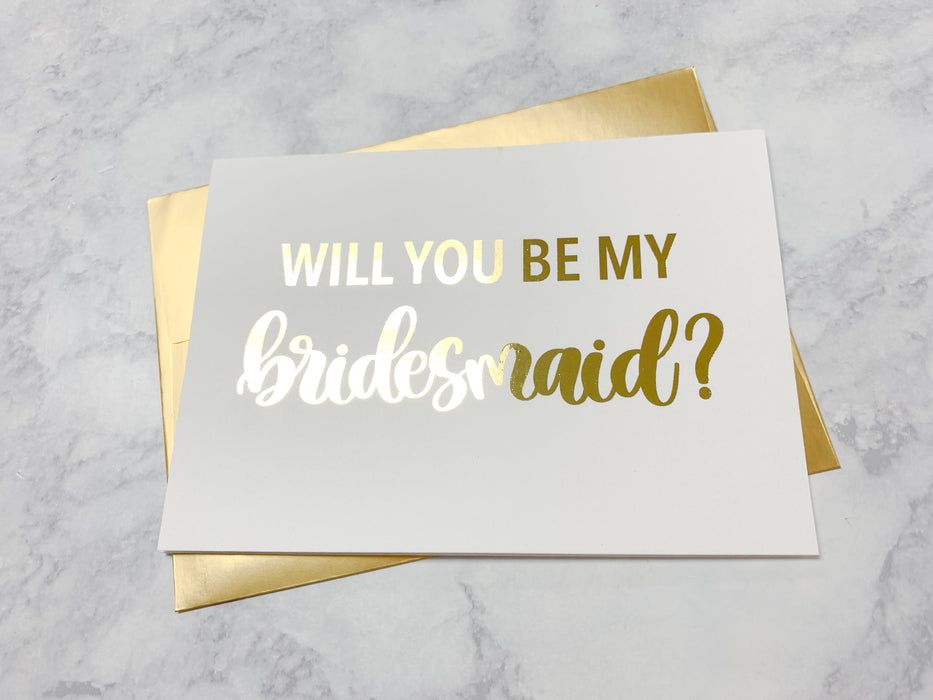 Bridesmaid Proposal Foiled Card & Envelope