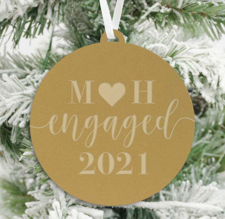 Engaged 2021 Initials Ornament