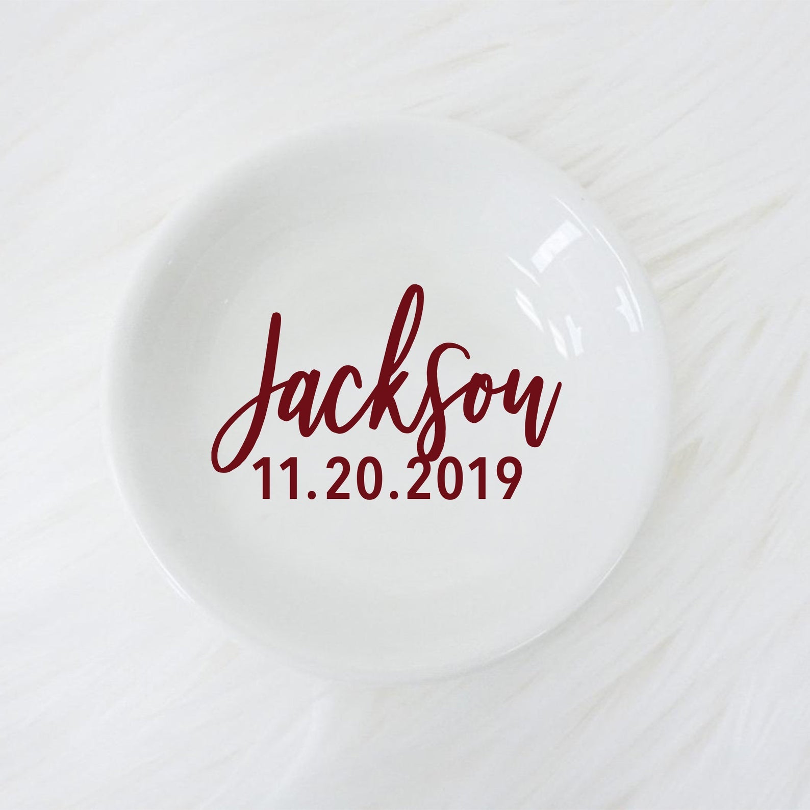 Ring Dish with Last Name and Date