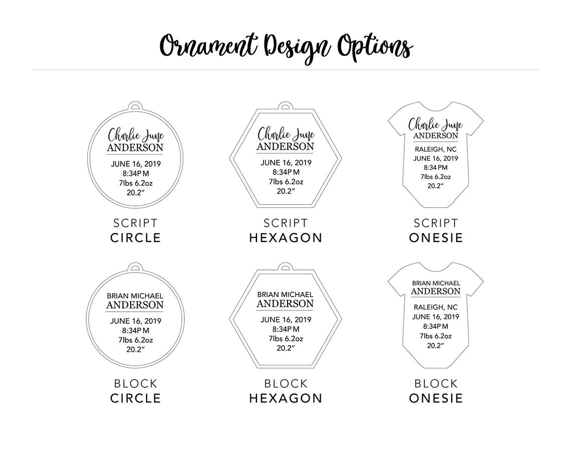 Baby Birth Stats Personalized Engraved Christmas Ornament