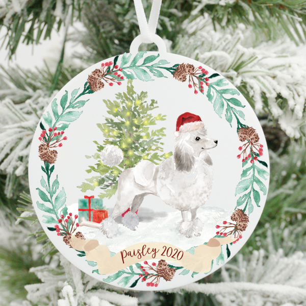 Poodle Christmas Ornament
