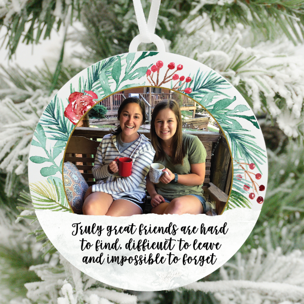 Great Friends Are Hard to Find Friendship Photo Christmas Ornament