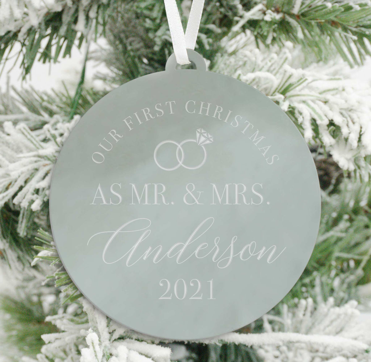 Our First Christmas as Mr and Mrs Married Christmas Ornament