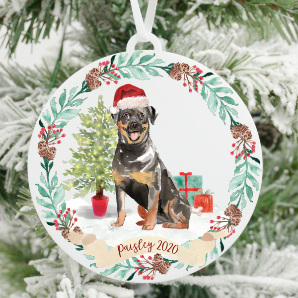 Rottweiler Christmas Ornament