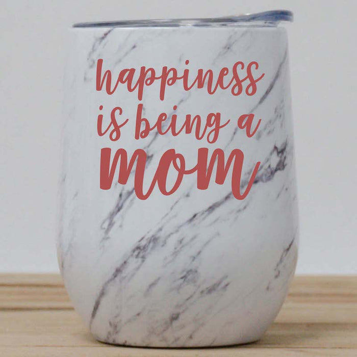 Happiness is Being Mom Wine Tumbler