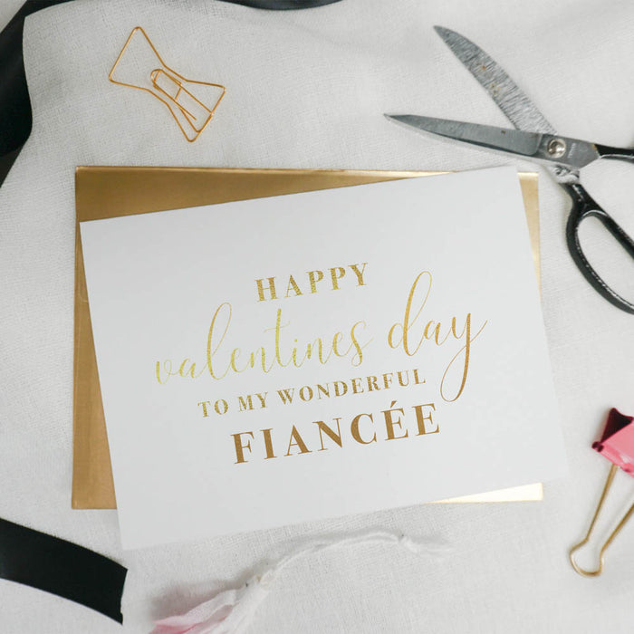 Happy Valentine's Day to my Wonderful Fiancée Foiled Card