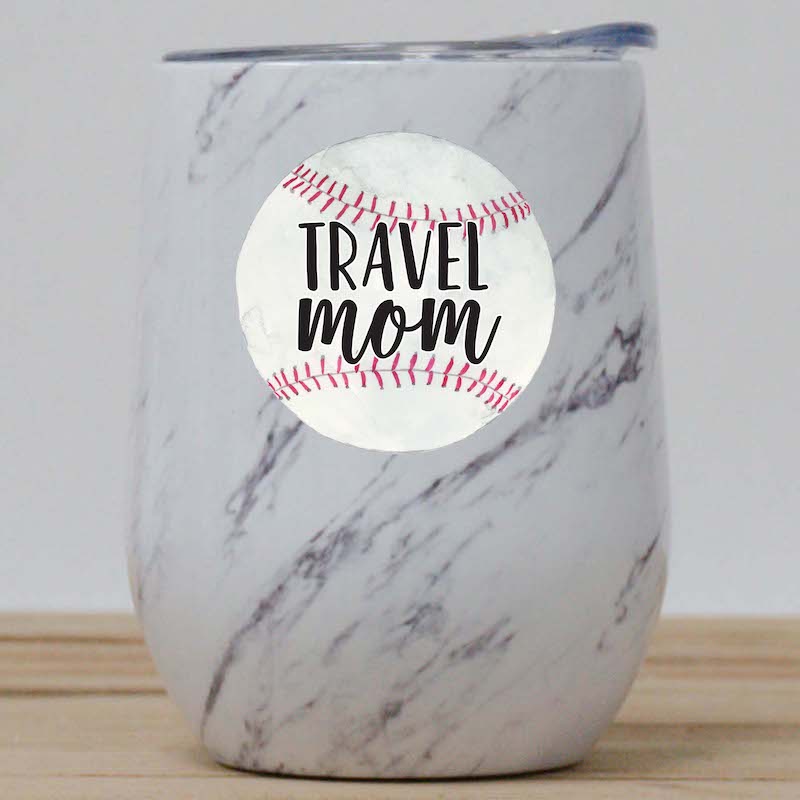 Baseball Travel Mom Wine Tumbler