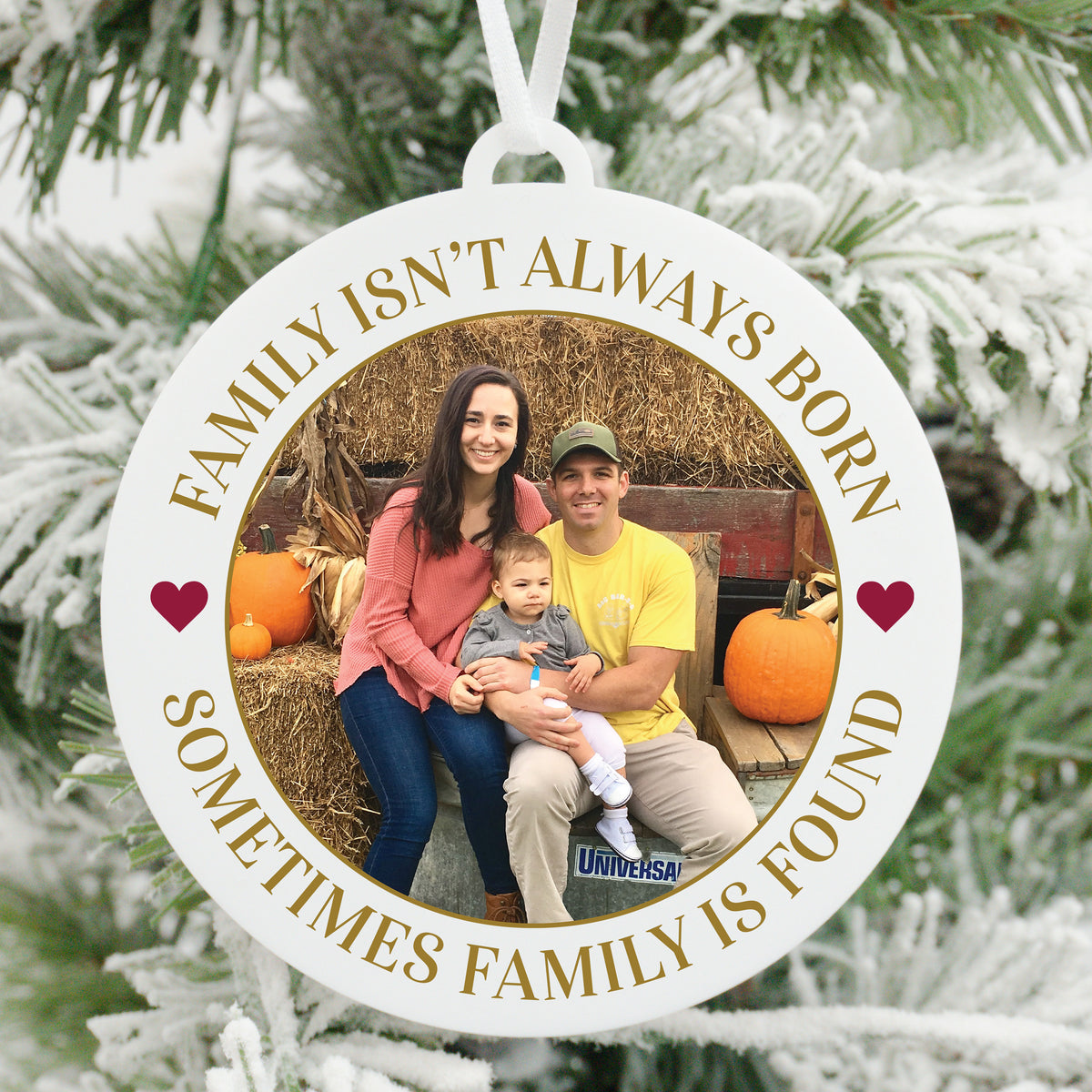 Family Isn&#39;t Always Born Adoption Photo Christmas Ornament