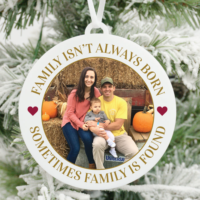 Family Isn't Always Born Adoption Photo Christmas Ornament