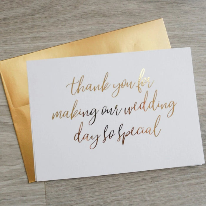 Thank You For Making Our Wedding Day So Special Foiled Card & Envelope