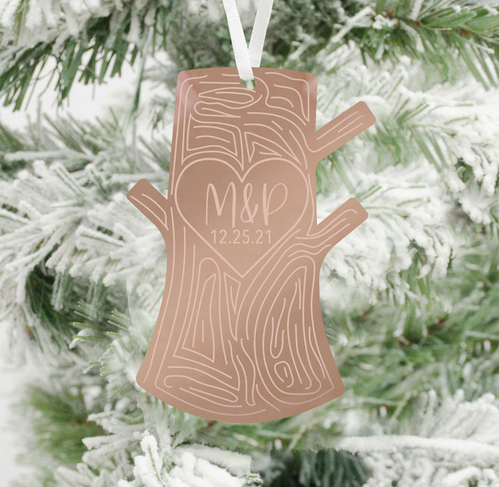 Carved Initial Tree Ornament