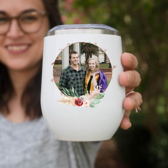 Graduation Photo Wine Tumbler