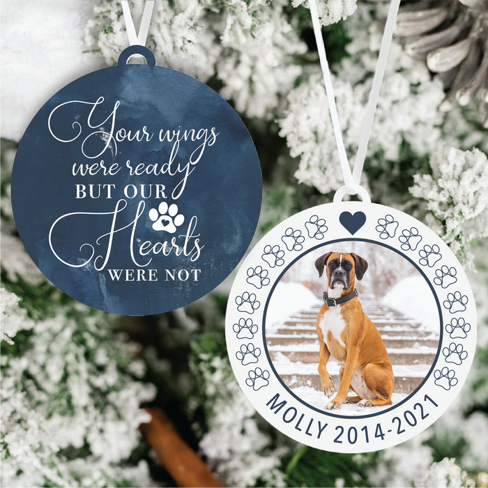 Dog Memorial Ornament | Wings Were Ready Our Hearts Were Not