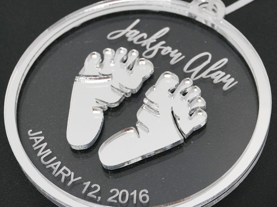 Baby Feet Personalized Engraved Christmas Ornament