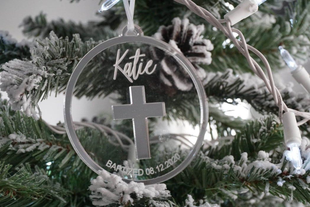 Baptism Personalized Engraved Christmas Ornament