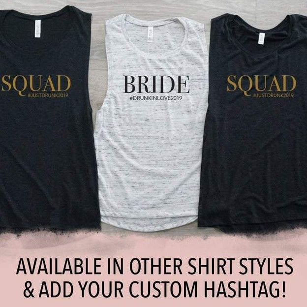 Bride and Squad with Hashtag Tank Top