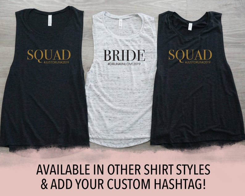 Bride and Squad with Hashtag Tank Top