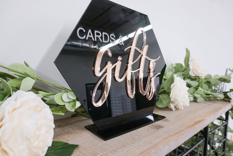 Cards and Gifts Acrylic Sign for Wedding