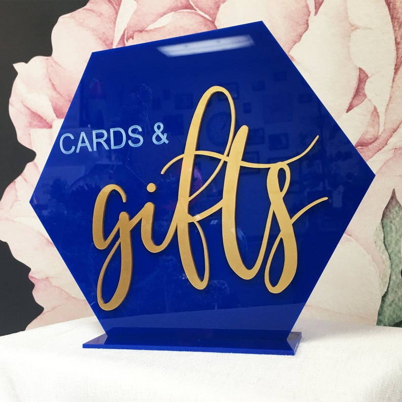 Cards and Gifts Acrylic Sign for Wedding