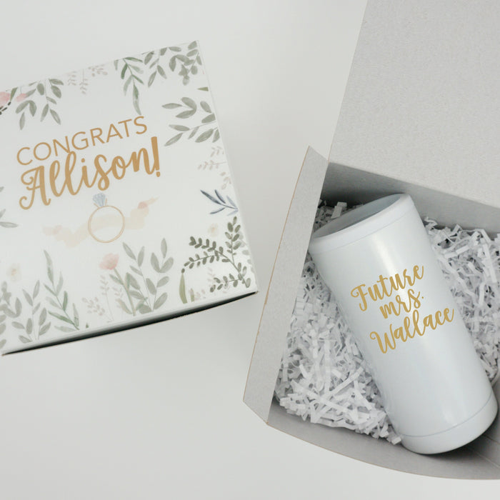 Congrats Greenery Engagement Gift Box