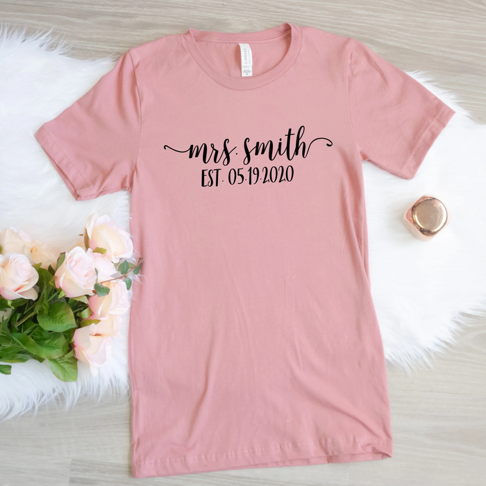 Personalized Mrs with Date Shirt
