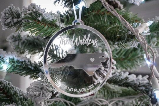 Personalized There&#39;s No Place Like Home Engraved Christmas Ornament