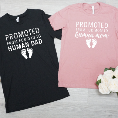 Promoted from Fur Parents to Human Parents Shirt Set