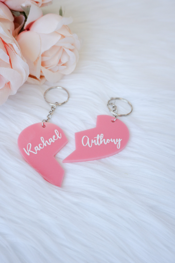 Personalized Heart Engraved Keychains