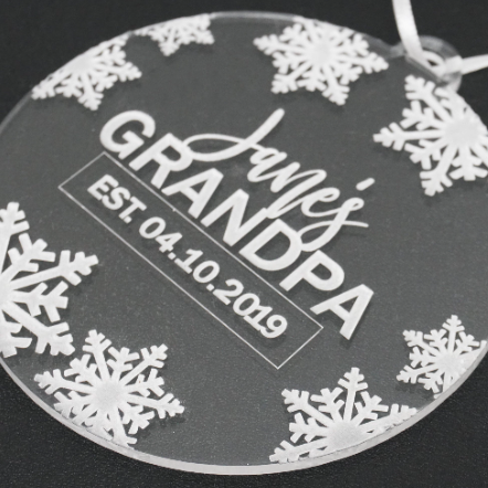 Personalized Grandpa EST Engraved Christmas Ornament