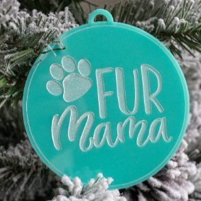 Fur Mama Engraved Christmas Ornament