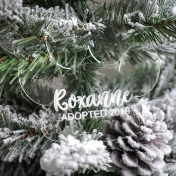 Personalized Adopted Dog Engraved Christmas Ornament