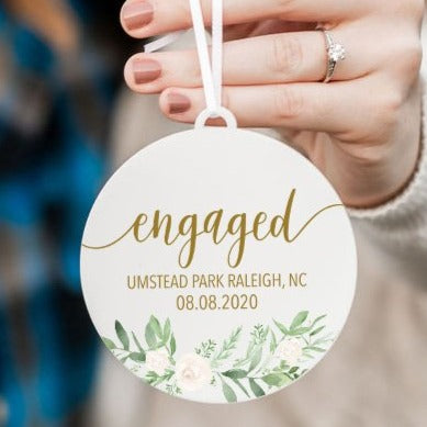 Engagement Christmas Ornament