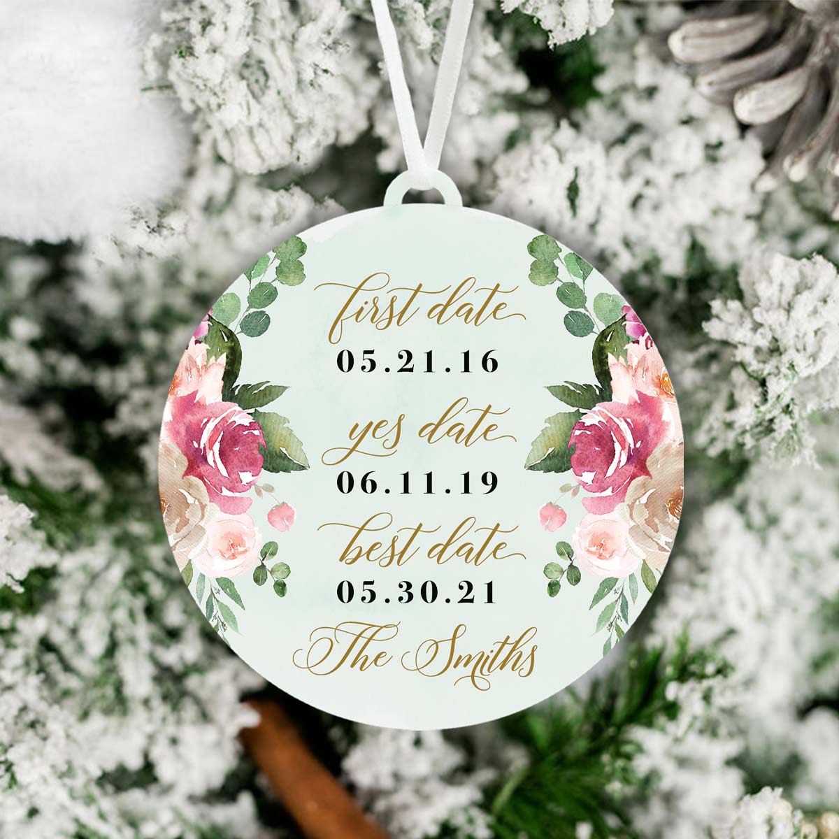 First Date Yes Date Best Date Christmas Ornament | Date Christmas Ornament