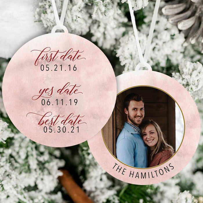 First Date Yes Date Best Date Christmas Ornament | Date Christmas Ornament