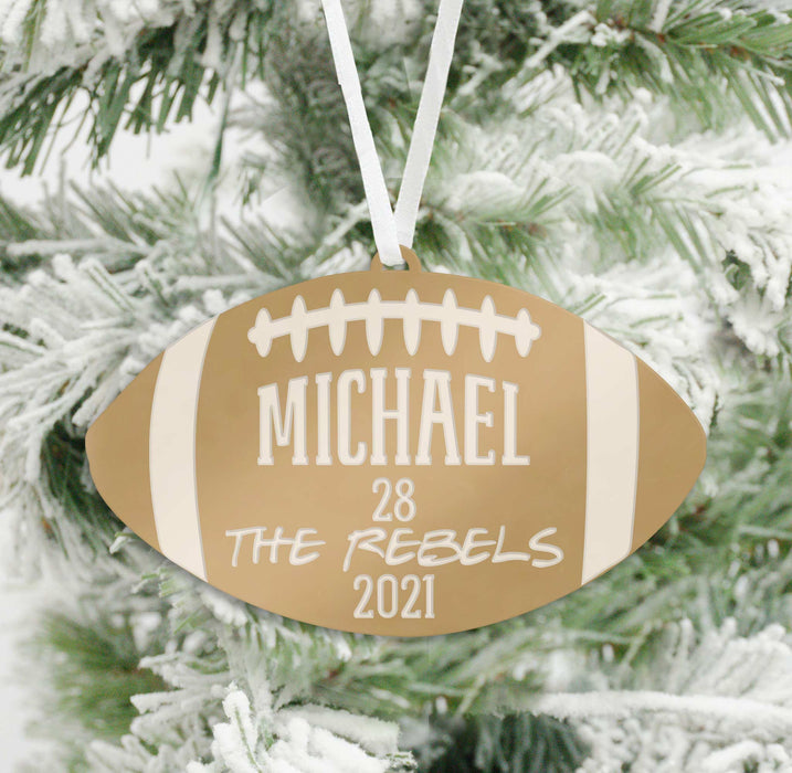 Football Player Personalized Engraved Christmas Ornament