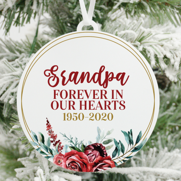 Grandpa Forever In Our Hearts Christmas Ornament