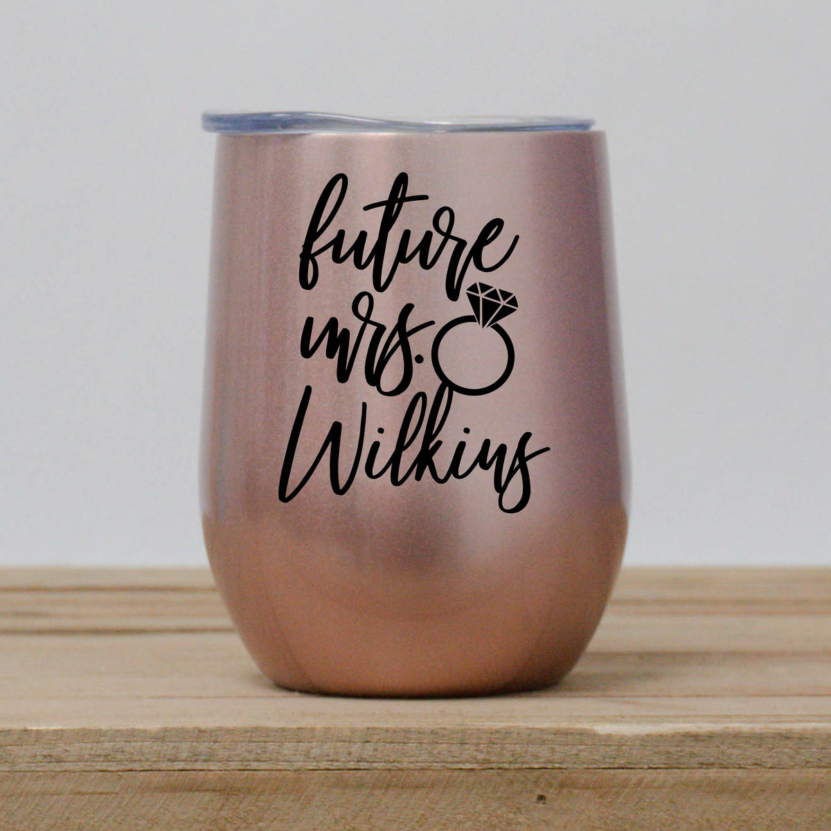 Future Mrs Ring Design Wine Tumbler in Bella Font