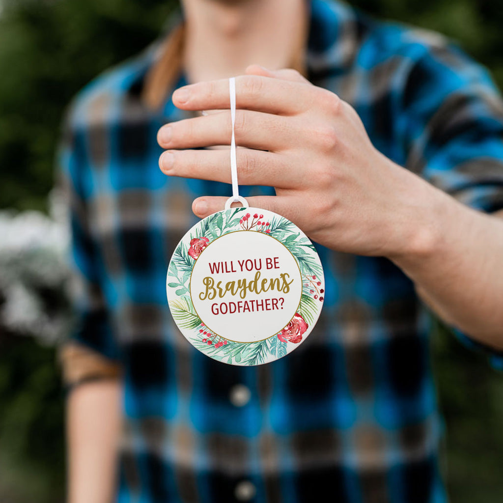 Godfather Proposal Christmas Ornament