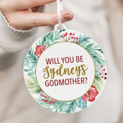 Godmother Proposal Personalized Christmas Ornament