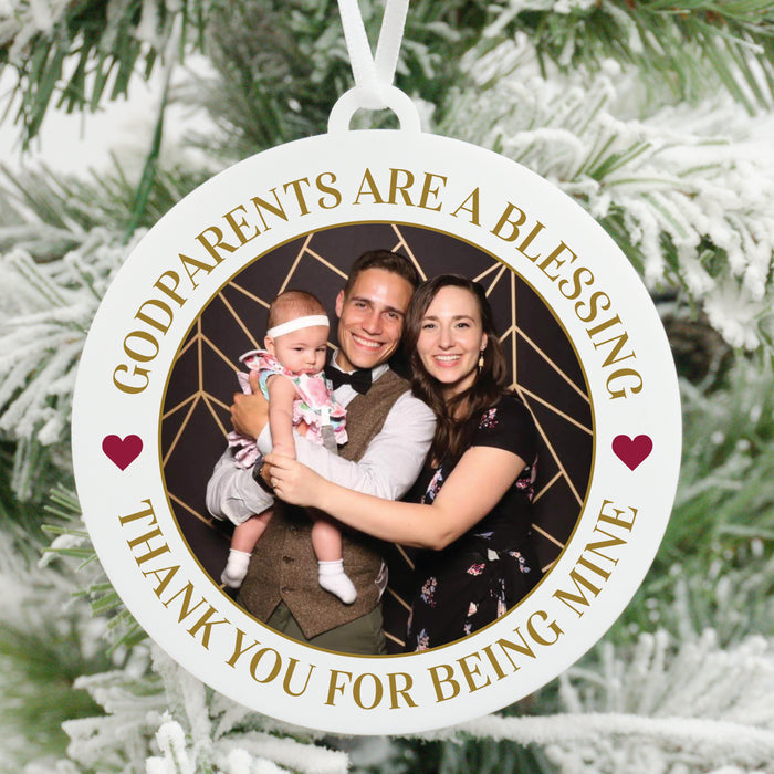 Godparents Are a Blessing Photo Christmas Ornament