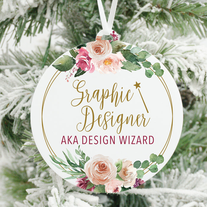 Graphic Designer AKA Design Wizard Christmas Ornament