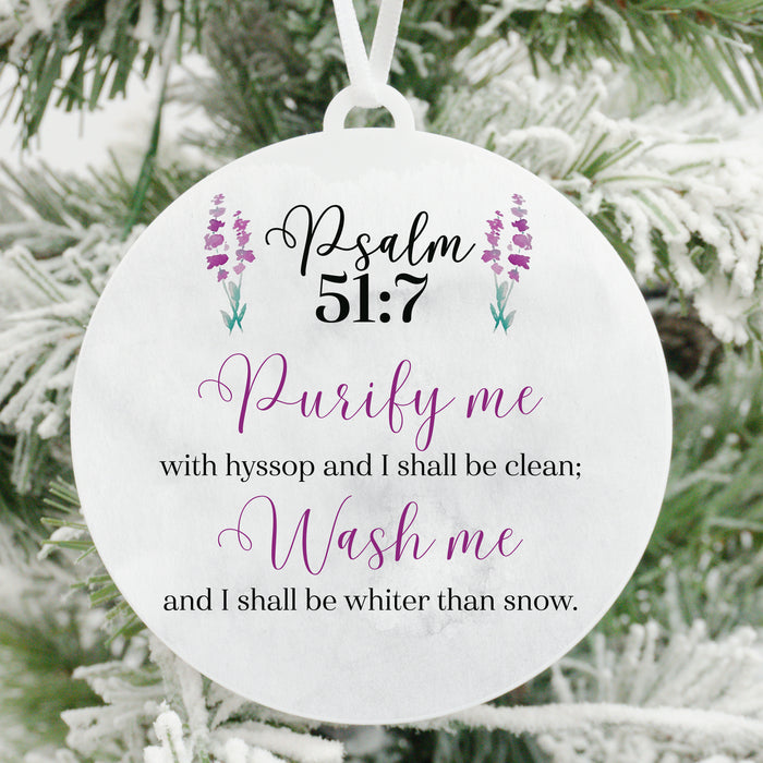 Wash Me and I Shall Be Whiter Than Snow Hyssop Christmas Ornament