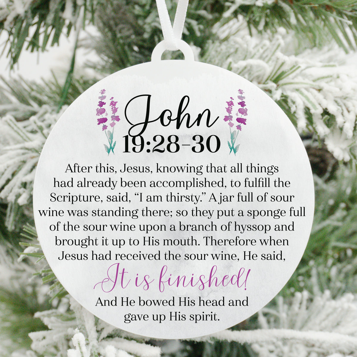 It is Finished Hyssop Christmas Ornament